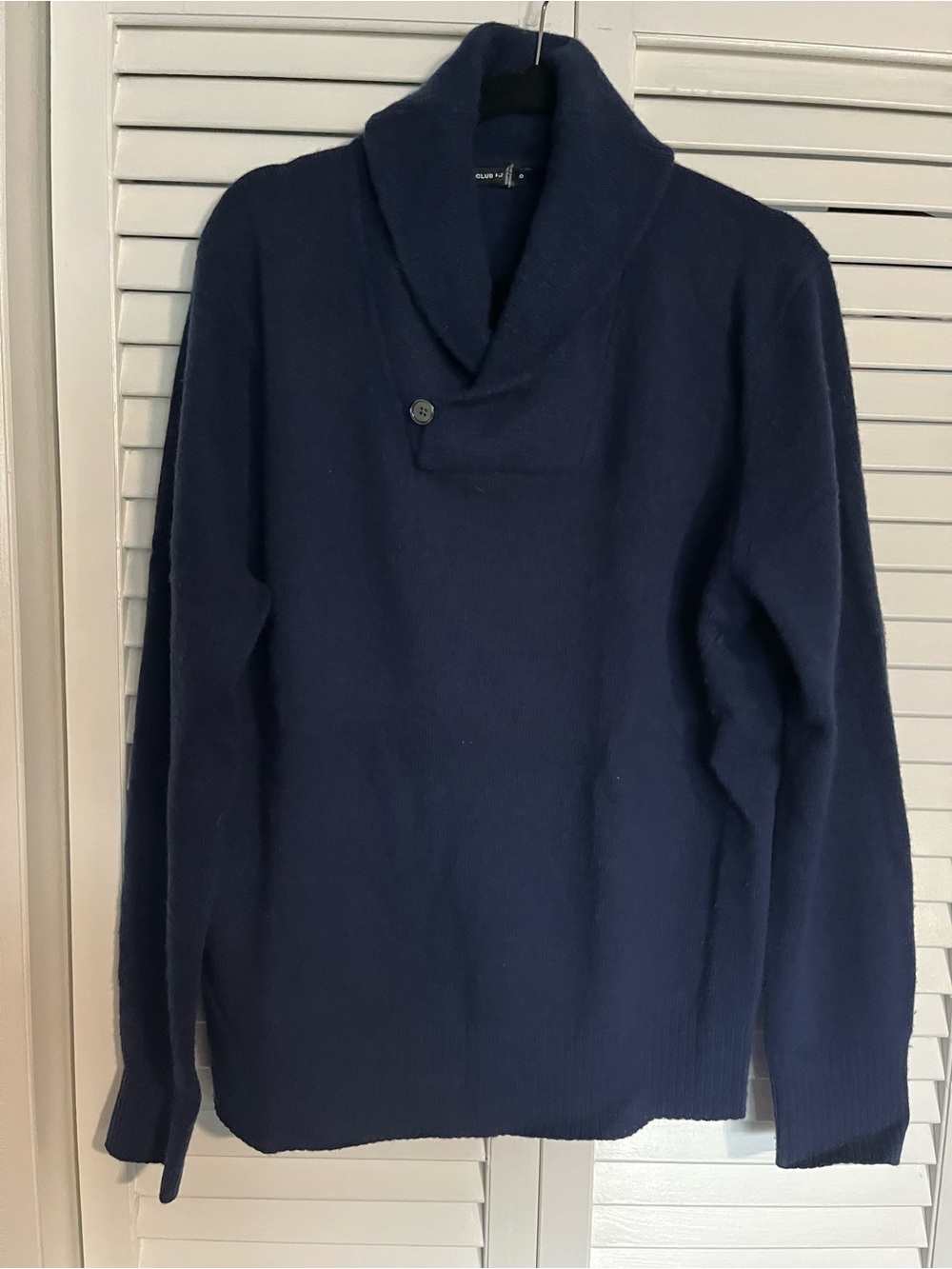 Club Monaco Men's Navy Shawl-Collar Turtleneck Sweater